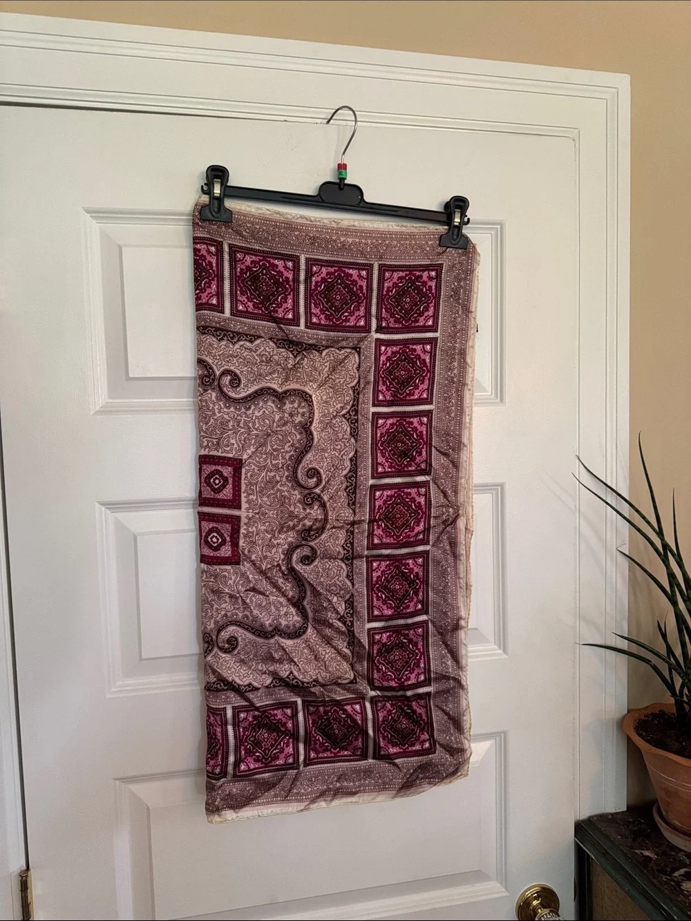 30 x 30  Paisley scarf in Pink and Brown